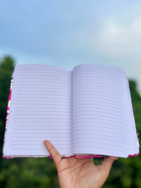 Reversible Sequin Crown Ruled Diary Notebook | Glitter Journal