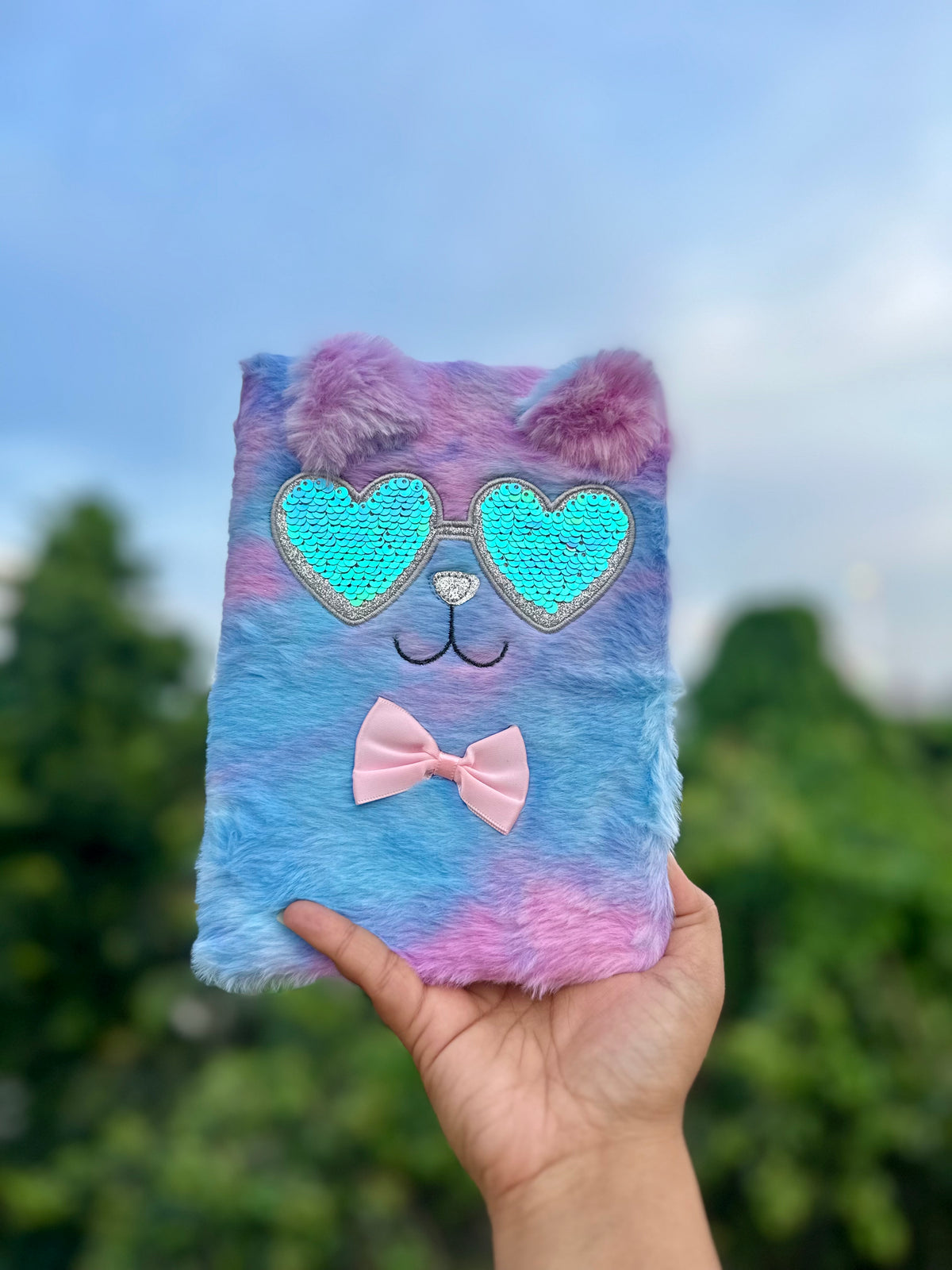 Cute Plush Cat Faux Fur Diary with Ruled Pages | Kawaii Notebook