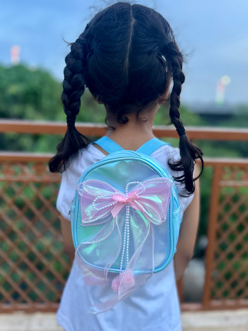 Kids Bow Mini Backpack | Cute Holographic School & Travel Bag