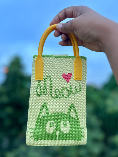 Knitted Mobile Sling Bag | Cute Mini Crossbody Phone Pouch for Women