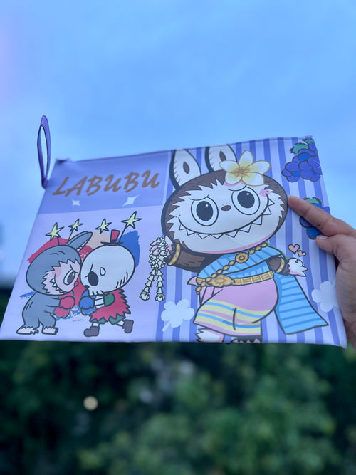 Cute A4 Document Folder Bag with Zipper | Cartoon File Pouch Organizer