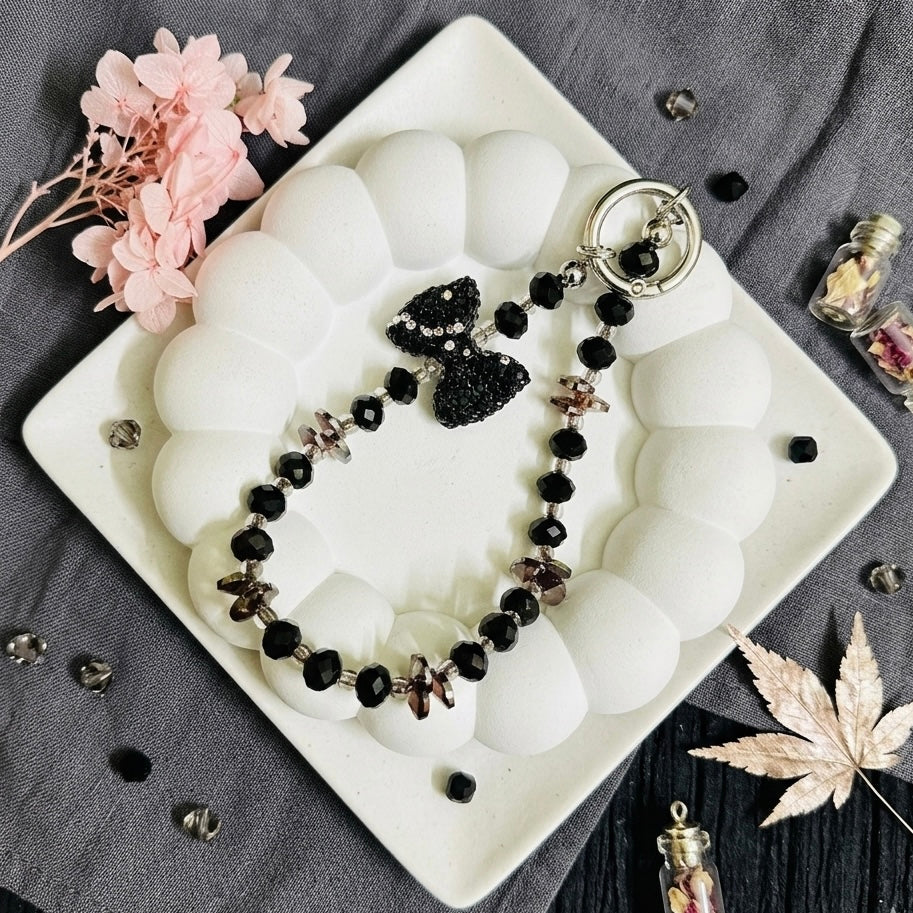 Midnight Bow Phone Charm