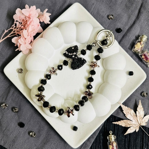 Midnight Bow Phone Charm