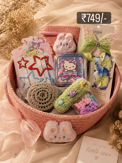 Kawaii PVC Gift Hamper for Girls | Cute Hair Accessories, Stationery & Self-Care Gift PVC Hamper