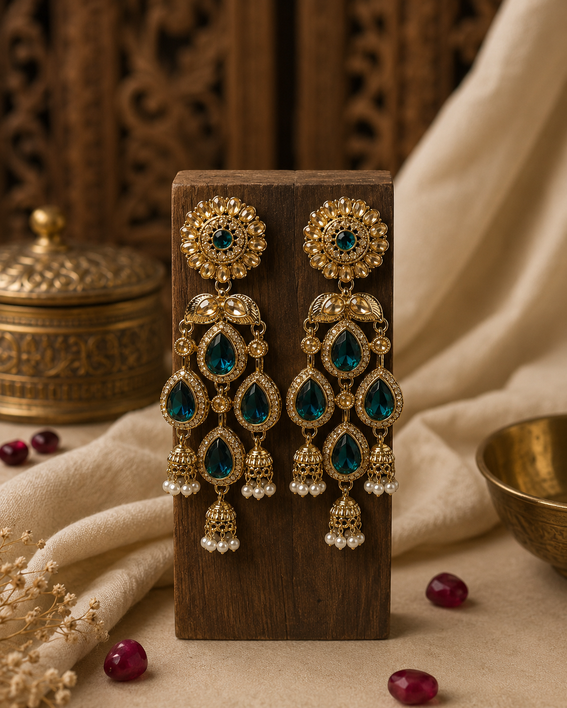 Reverse AD Chandbali Earrings for Women | Party & Wedding Wear