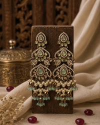 Reverse AD Pearl Chandbali Earrings for Women | Festive Wear