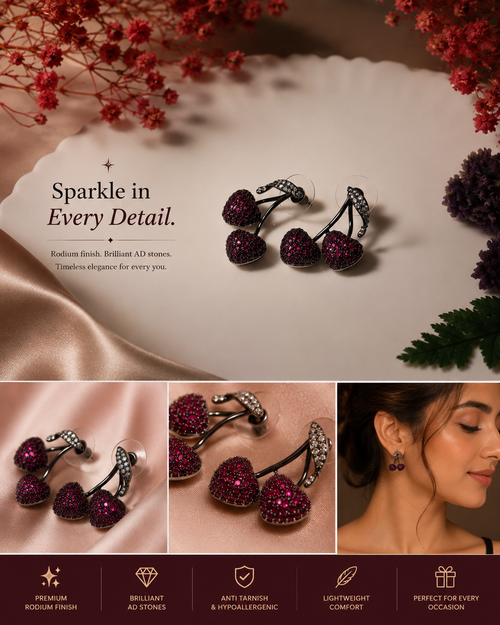 Ruby Cherry Sparkle Earrings