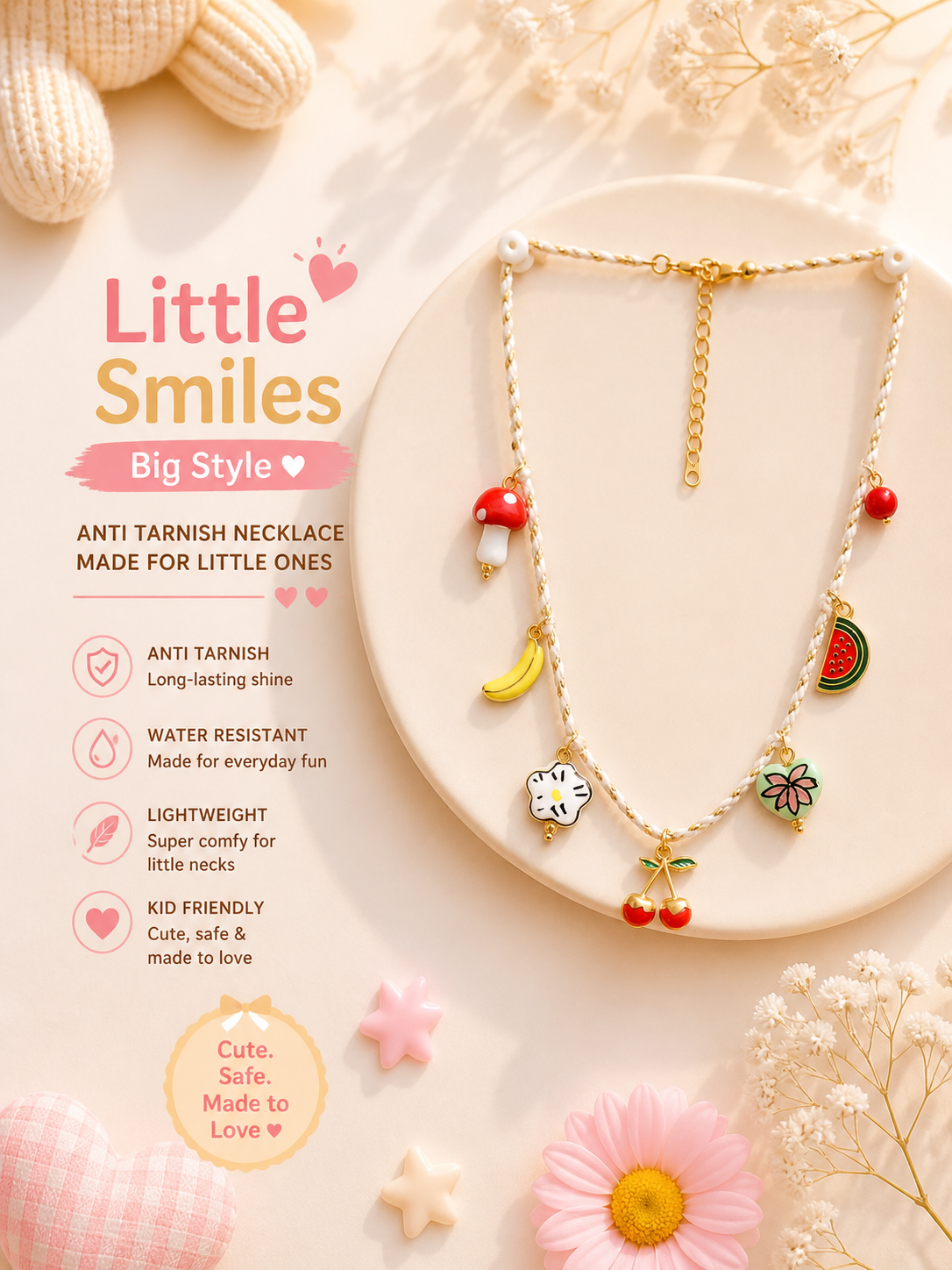 Little Smiles Big Style Cherry Charm Necklace