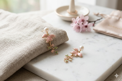 Spring Bloom Enamel Earrings