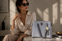 Daisy Luxe Velvet Handbag - Blue