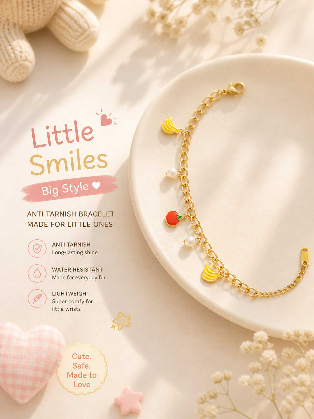 Little Smiles Big Style Fruit Charm Bracelet