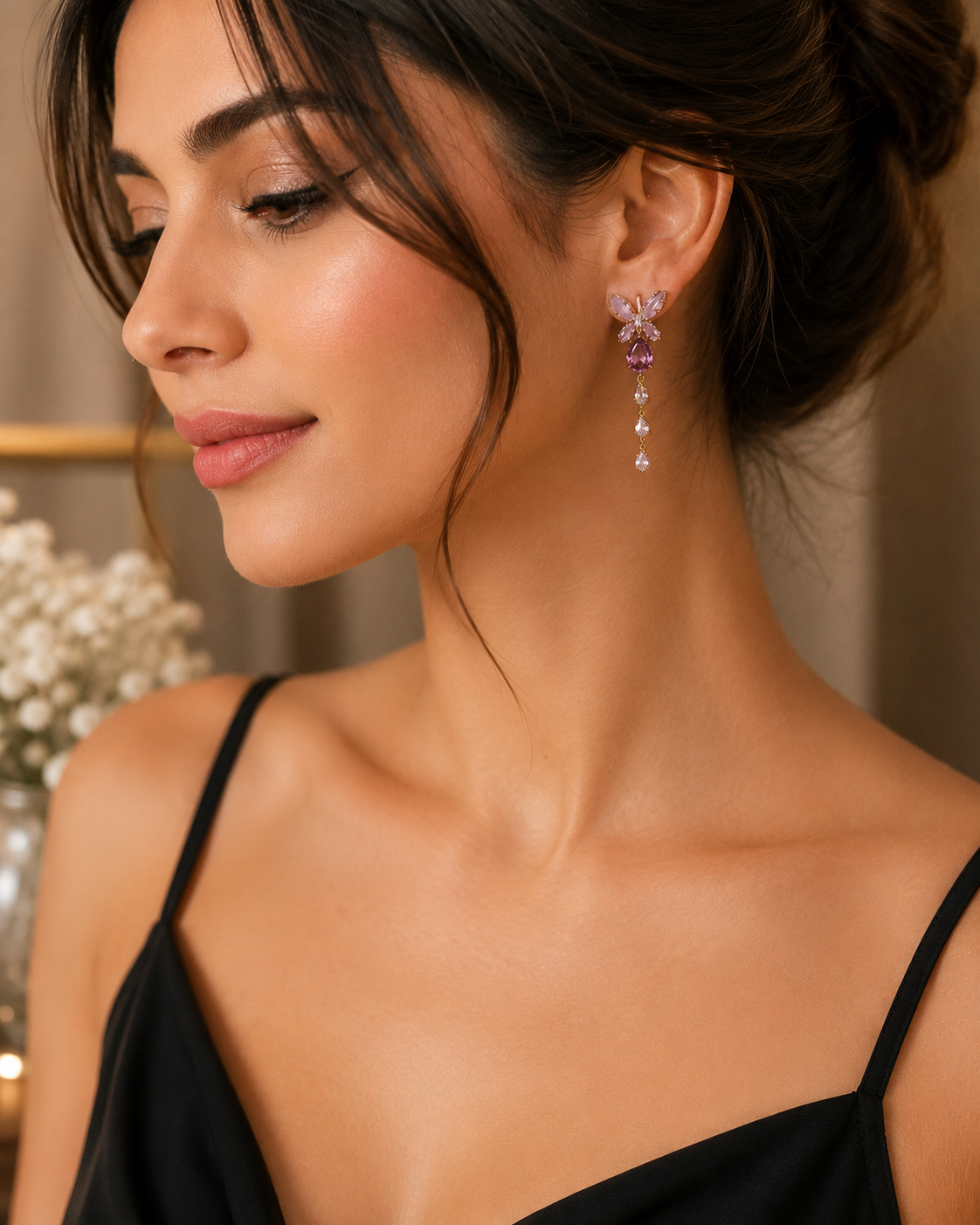 Rosé Flutter Earrings
