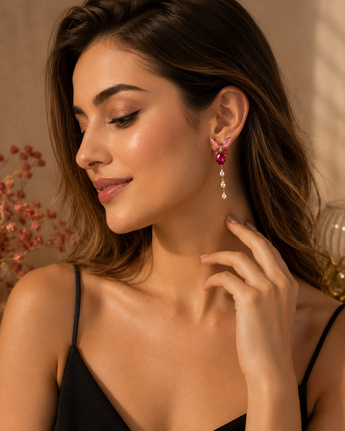 Rosé Flutter Earrings