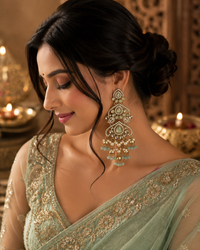 Reverse AD Pearl Chandbali Earrings for Women | Festive Wear