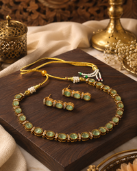 Moonstone Necklace Set with Stud Earrings for Women | Adjustable