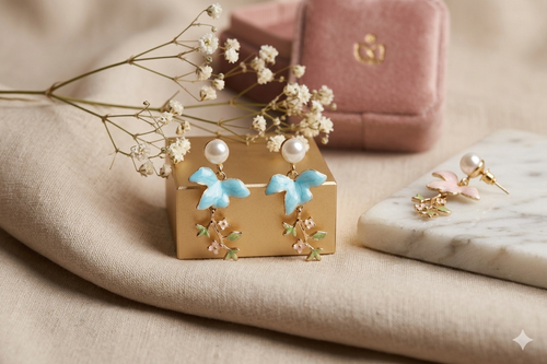 Spring Bloom Enamel Earrings