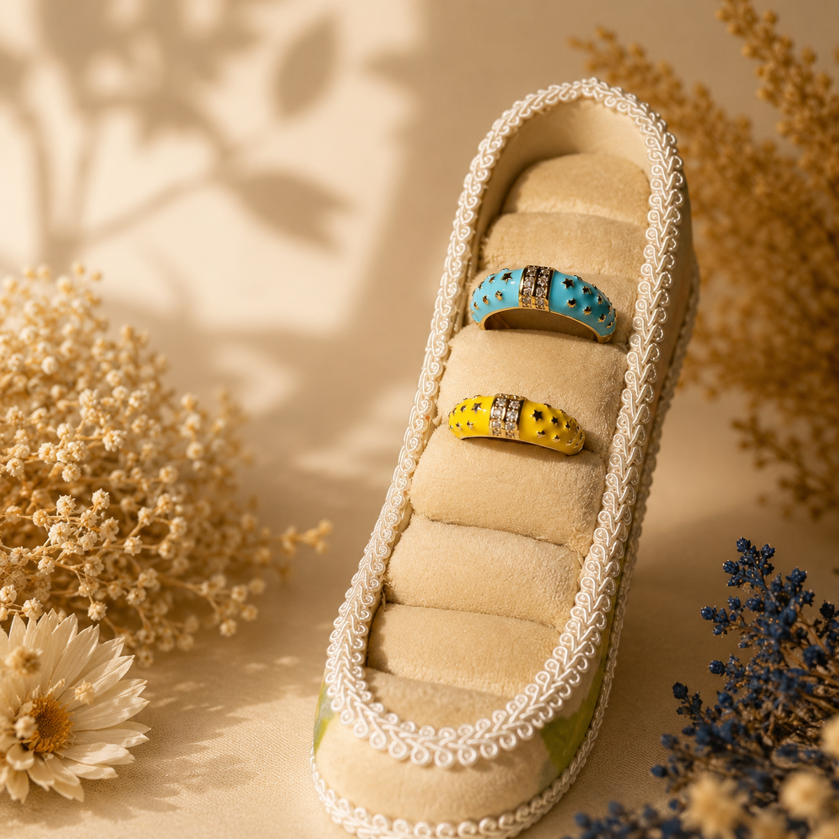 Celestial Pop Enamel Ring Duo