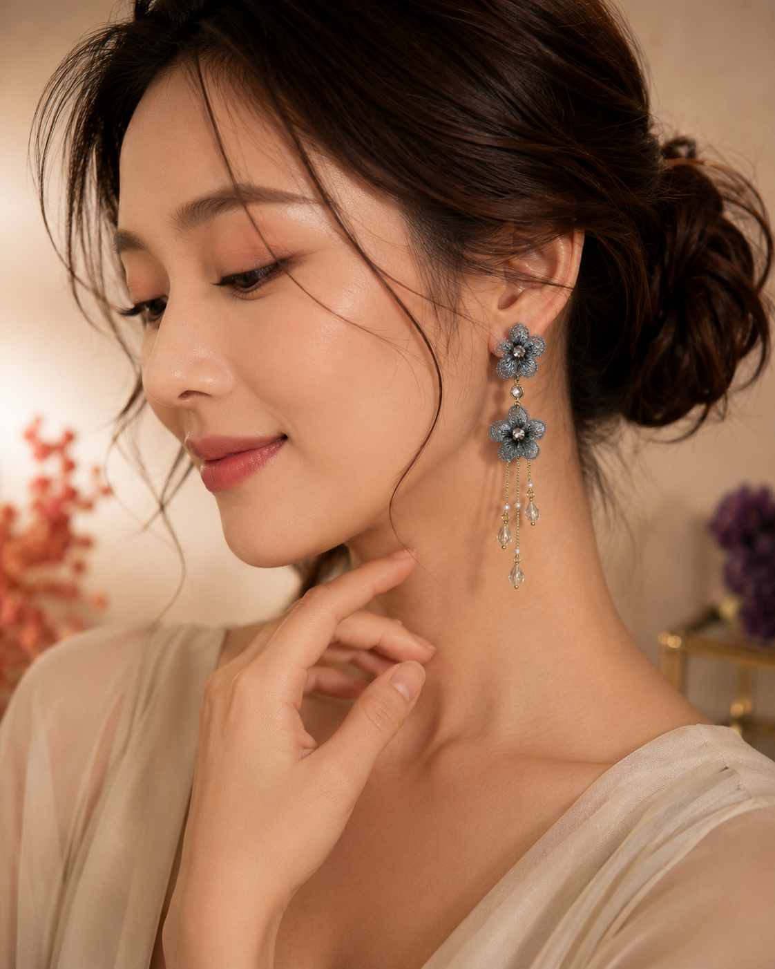 Blue Blossom Handmade Earrings