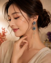 Blue Blossom Handmade Earrings