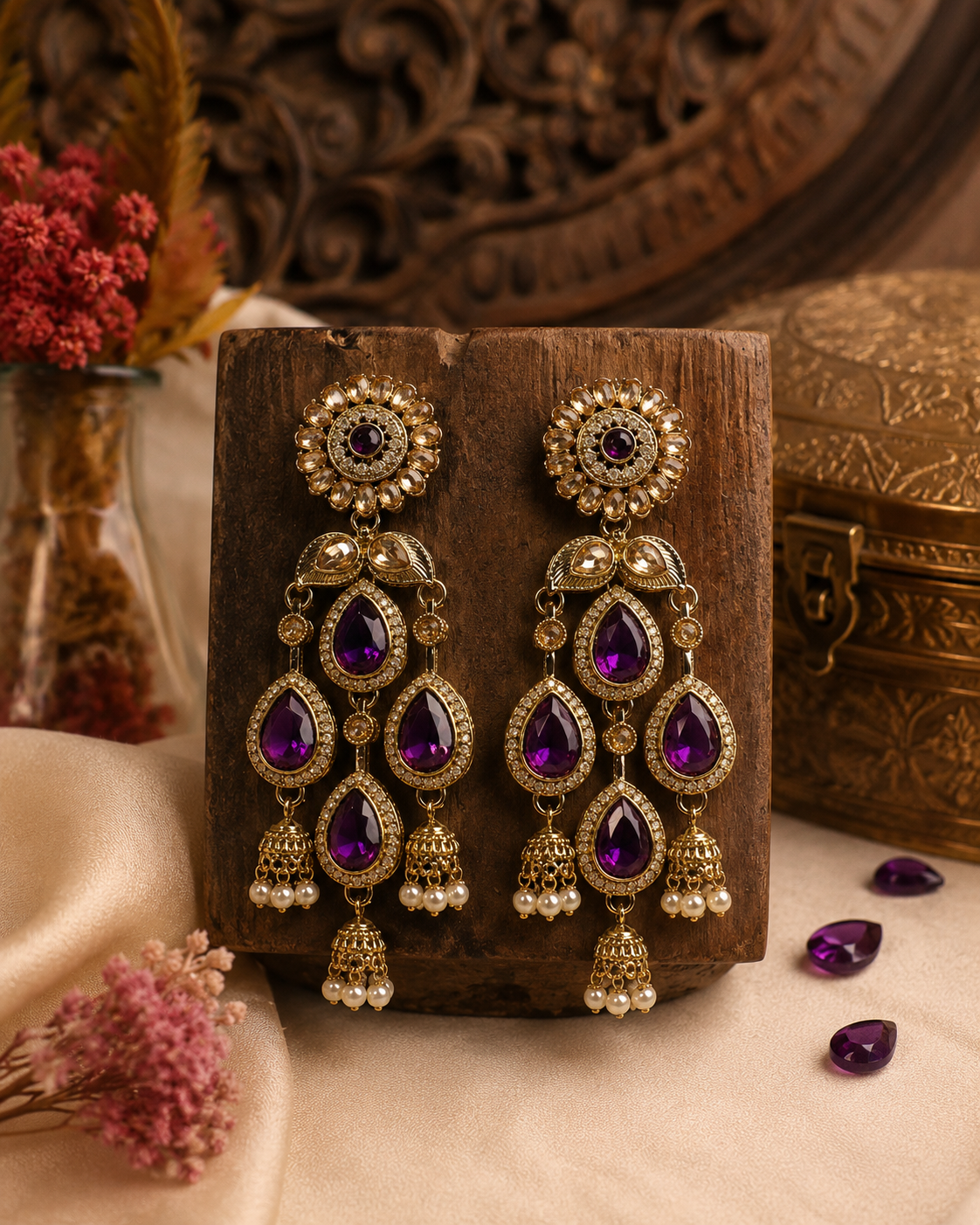 Reverse AD Chandbali Earrings for Women | Party & Wedding Wear