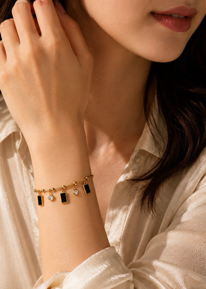 Noir Luxe Charm Bracelet