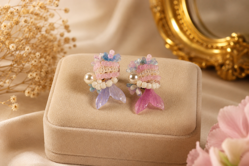 Pastel Mermaid Handmade Earrings