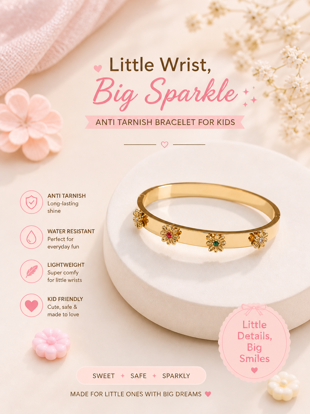 Little Wrist Big Sparkle Daisy Bracelet