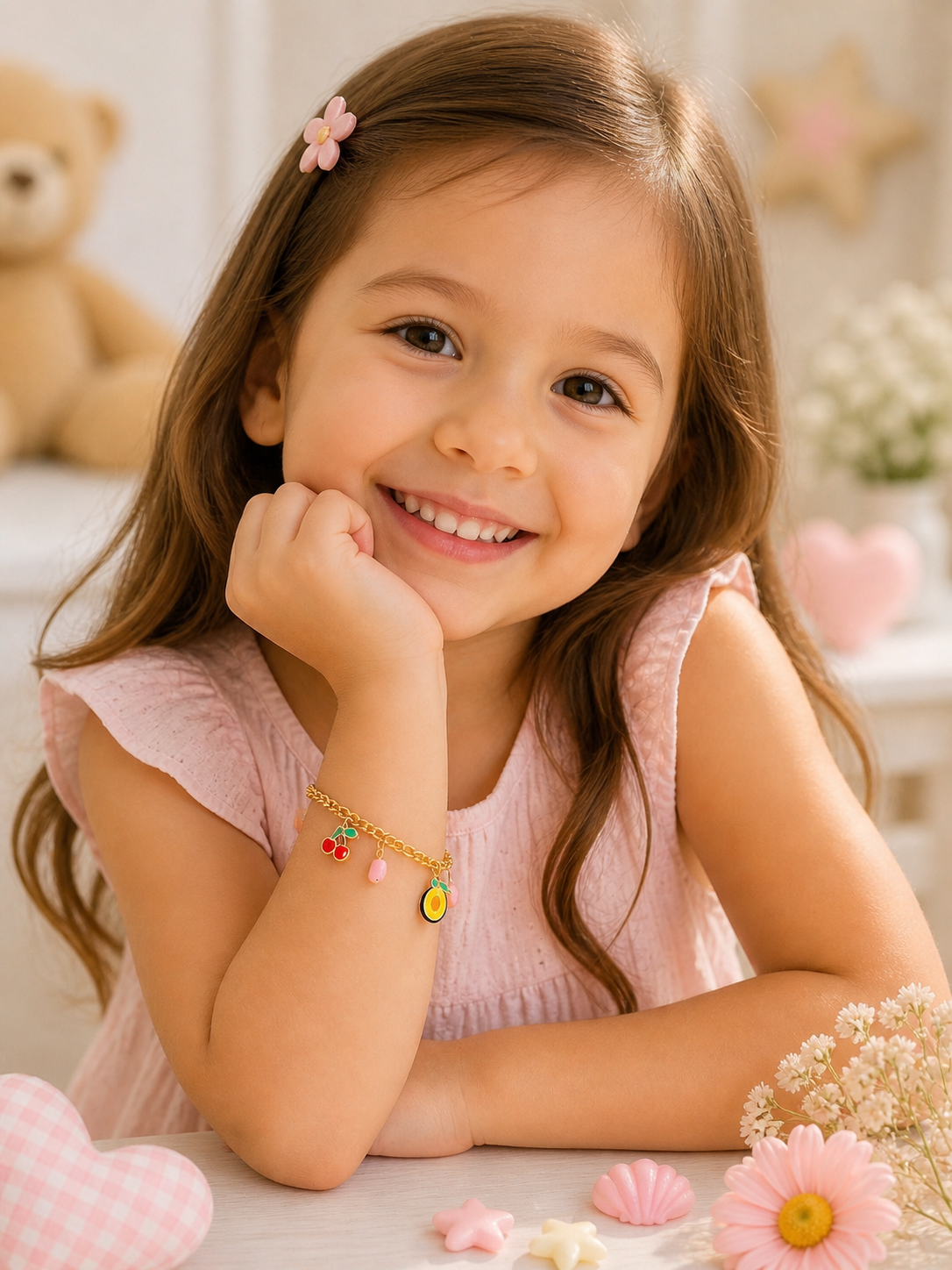 Little Smiles Big Style Cherry & Avocado Charm Bracelet