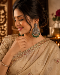 Kundan Polki Earrings for Women | Oxidised Ethnic Jewellery