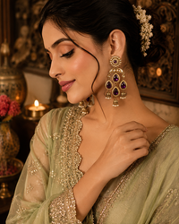 Reverse AD Chandbali Earrings for Women | Party & Wedding Wear