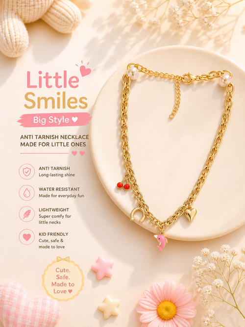 Little Smiles Big Style Pastel Dolphin Charm Necklace