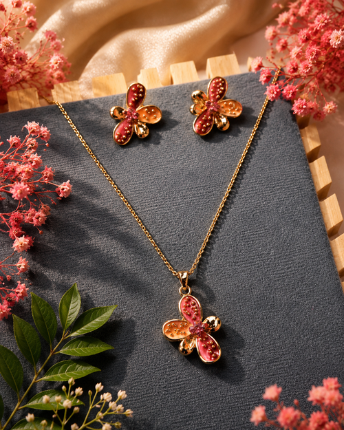 Rosy Bloom Enamel Set