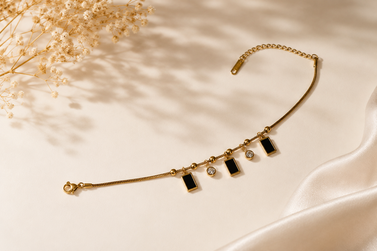 Noir Luxe Charm Bracelet