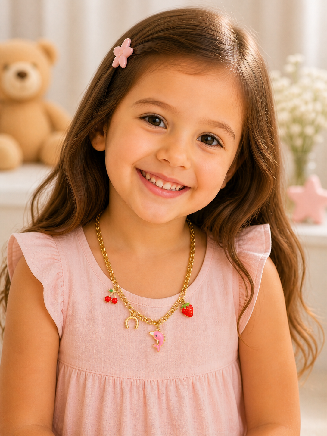 Little Smiles Big Style Pastel Dolphin Charm Necklace